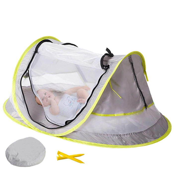 Cheap Goat Tents Baby Kid Beach Tent Folding Sun Protection Portable Travel Tent Infant Sun Shelters Mosquito Net Outdoor Camping Sunshade Beach Tents 